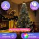 Гірлянда на ялинку 2 метри Smart 200 LED з управлінням через телефон і пульт USB білий дріт - зображення 1