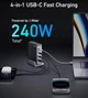 Зарядное устройство ANKER GaNPrime 240W с 4 портами (3 USB-C + 1 USB-A, QC 4.0, PD 3.1) для ноутбуков - изображение 2