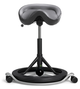 Стілець сідло для активного сидіння Backapp Smart Palma Breathe, Black Grey, Black ball, Wheels Silver Grey - зображення 1