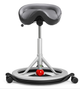 Стілець сідло для активного сидіння Backapp Smart Palma Breathe, Silver Grey, Red ball, Wheels Black Grey - зображення 1