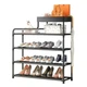 Багатоярусна підставка - стелаж для зберігання взуття Shoe Rack 60х18.5х78.5 см, Метал, Чорний - зображення 3