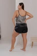 Піжама шовк шорти та леопардова майка plus size 5XL - зображення 2