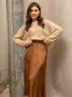 Юбка женская из шелка Армани годе с резинкой и молнией Seventeen L-XL Коричневый 2167.5672 - изображение 4