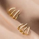 Серьги пусеты с камнями ShinyClaws, золотистые - изображение 12