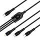 Дата кабель USB-C to Lightning + Micro 5P + USB-C 1.2m 3.0A (PD60W data) Black ColorWay (CW-CBPDU3060-BK) - зображення 1