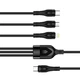Дата кабель USB-C to Lightning + Micro 5P + USB-C 1.2m 3.0A (PD60W data) Black ColorWay (CW-CBPDU3060-BK) - зображення 9