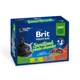 Влажный корм для кошек Brit Premium Семейная тарелка для стерилизованных 4 вкуса 100 г х 12 шт (8595602548514) - изображение 1