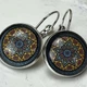 Сережки вінтажні із геометричним малюнком Польові квіти Бохо сріблясті BK137-10S - зображення 2