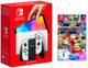 Konsola Nintendo Switch OLED + Gra Mario Kart 8 Deluxe Black and White (4250494929325) - obraz 1