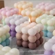 Свічка "Кубик бульбашок" ручної роботи в коричневому кольорі - изображение 3