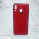 Силиконовый чехол Glass case со стеклянной задней панелью для Samsung Galaxy M20 Красный - изображение 2