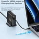 Зарядное устройство Asometech 140W GaN Desktop Charger с цифровым дисплеем и 5 портами (PD 3.0, QC 4.0) для быстрой зарядки (Black) - изображение 3