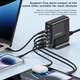 Зарядное устройство Asometech 140W GaN Desktop Charger с цифровым дисплеем и 5 портами (PD 3.0, QC 4.0) для быстрой зарядки (Black) - изображение 5