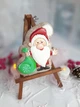 Новорічний крафтовий медовий пряник Санта Клаус з мішком подарунків - изображение 2