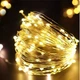 Новогодняя светодиодная гирлянда нить Роса 200 LED 20 метров Теплый белый на батарейках 3АА - изображение 4