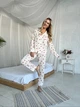 Пижама из муслина XS Белая в красные сердца - изображение 6