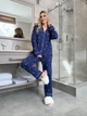 Пижама из муслина XL Синяя в белые сердца - изображение 7
