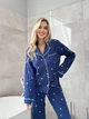 Пижама из муслина XL Синяя в белые сердца - изображение 11