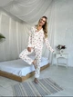 Пижама из муслина XS Бежевый в красные сердца - изображение 5