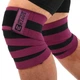 Коленные бинты для приседаний (2шт) BUNDLED KNEECAP EZOUS A-10 (PL, р-р: 170х8см, вес уп. 380гр, черно-фиолетовый) (A-10_Черно-фиолетовый) - изображение 1