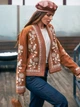 Накидка-вышиванка с узором женская Dressa 71485 44-46 Коричневая (2000406209975_D) - изображение 5