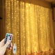 Гирлянда-Занавес Штора 3*3м 300 LED лампочек USB c Пультом для украшений окон, спальни, террасы Теплый свет - изображение 1