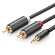 Аудиокабель Ugreen AV102 3.5 mm to 2RCA Audio Cable, 1 m Gray 10772 - изображение 1