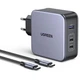 Зарядное устройство Ugreen CD289 3xUSB 140W GaN 2хType-C+USB Type-C to Type-C Cable 1.5м Gray (90549) - изображение 3