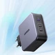 Зарядное устройство Ugreen CD289 3xUSB 140W GaN 2хType-C+USB Type-C to Type-C Cable 1.5м Gray (90549) - изображение 7