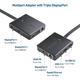 Концентратор USB C для трех мониторов Cable Matters с 3 портами DisplayPort, USB-A и USB-C. Черный. - изображение 11