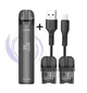 Багаторазова електронна сигарета вейп Pod система Joyetech Evio M Pro 1100 mAh Grey + 2 картриджа 2.8 мл + кабель type-c ACG в комплекті до під системи під перезаправляемая курилка електронка подик для заправки рідини до 30 Вт - изображение 1