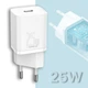 Сетевое зарядное устройство Baseus Super Si Quick Charger адаптер Type-C с быстрой зарядкой 25W, Белый - изображение 1