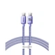Кабель Baseus Crystal Shine Series Fast Charging Data Cable Type-C to Type-C 100W 1.2m Purple (CAJY000605) - зображення 1