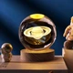 Светодиодный ночник Lem Berger, LED 3D-светильник, хрустальный шар Сатурн, диаметр 8 см, питание USB, 3309885 - изображение 1