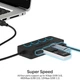 USB-хаб Sabrent HB-UMP3 USB 3.0 на 4хUSB 3.0 з вимикачами та блоком живлення - зображення 3