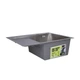 Мийка для кухні інтегрована Lidz Handmade H6350L ліворуч (LDH6350BRUL45588) Brushed Steel 3,0/1,0 мм - зображення 3