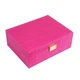 Скринька для зберігання браслетів, кілець, сережок, підвісок двоярусна оксамитова 25 см х 20 см х 9,5 см Рожева - зображення 2