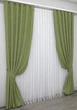 Комплект готовых штор VR-Textil Лен мрамор Pavliani № 1175ш Оливковый 150х270 см 2 шт (33-0010) - изображение 3