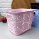 Высокая розовая ажурная корзинка без крышки 3.5л для хранения вещей - изображение 4