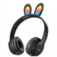Наушники безпроводные "Заячьи ушки" Wireless P47R с подсветкой RGB Bluetooth 5.0 MP3 плеер Black 022l - изображение 1