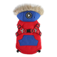 Зимовий жилет для собак з капюшоном та хутром Derby Red/Blue, S Червоний/синій - зображення 2