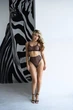 Комплект нижньої білизни з тваринним принтом SM2270пі Simply sexy чорний L - зображення 2