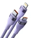 Кабель Baseus Flash Series Ⅱ Two-for-three Charging Cable U+C to M+L+C 100W 1.2m Purple (CASS030105) - изображение 3