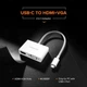 UGREEN USB Type C to HDMI + VGA Converter (White) (UGR-30843) - изображение 5