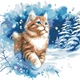 Картина по номерам "Зимний кот" 30*30 см - изображение 1