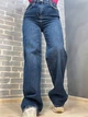 Джинсы женские Twin 1342 straight fit jeans палаццо ровные от бедра стрейчевые 34 синие - изображение 6