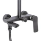 Душова система з виливом Qtap Slavonice на три споживачі QTSLA111GMB45910 Gunmetal Black графіт - зображення 2