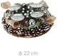 Підсвічник Home Styling Collection різдвяний адвент-вінок Сріблястий Ø 22 см (8720573729550) - зображення 2