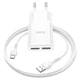 Сетевое зарядное устройство HOCO C88A Star round dual port charger set (Type-C), White - изображение 2