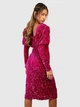 Платье миди осеннее женское Boohoo GZZ22685 36 Темно-розовое (KAY2000001553077) - изображение 2